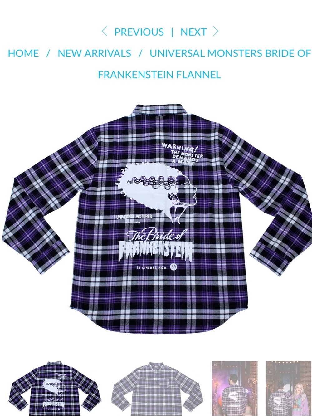 Universal Monsters Bride of Frankenstein Flannel by Cakeworthy